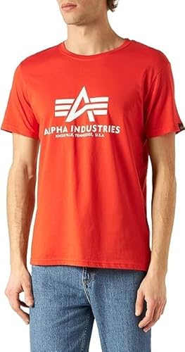 ALPHA INDUSTRIES Herren Basic T Ml T-Shirt, Schwarz, im Sale